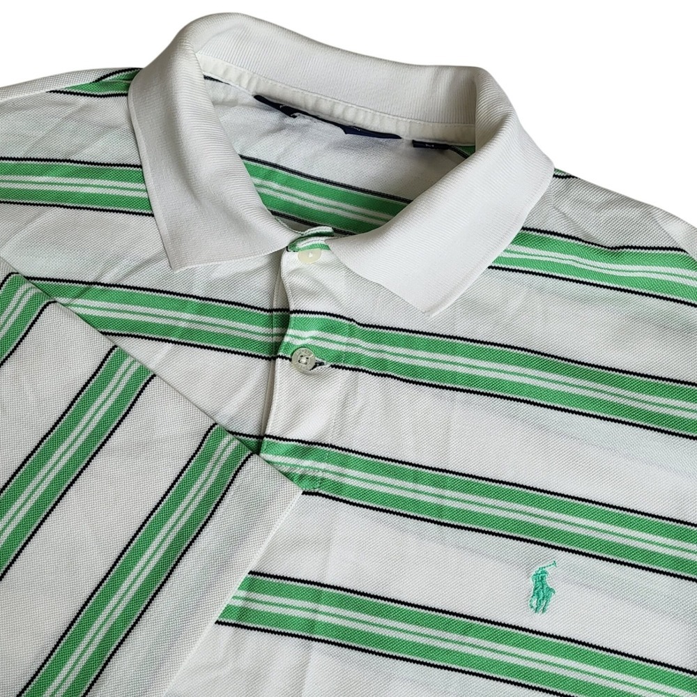 Polo Golf Ralph Lauren Striped Pima Cotton Golf Polo Shirt Men's Medium‎ Pony